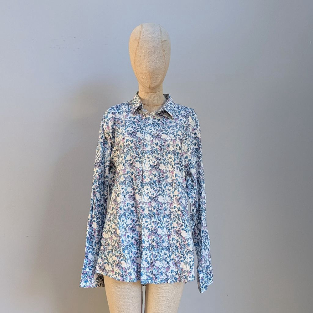 Duchamp London Abstract Floral Print Long Sleeve Shirt - Size 17/XL